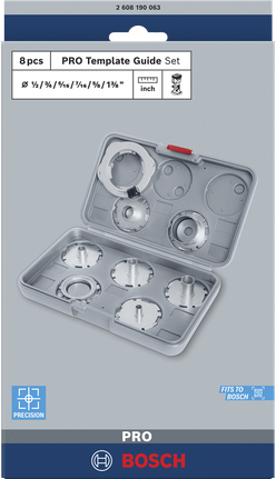 Bosch PRO 라우터 템플릿 가이드 세트 8개.